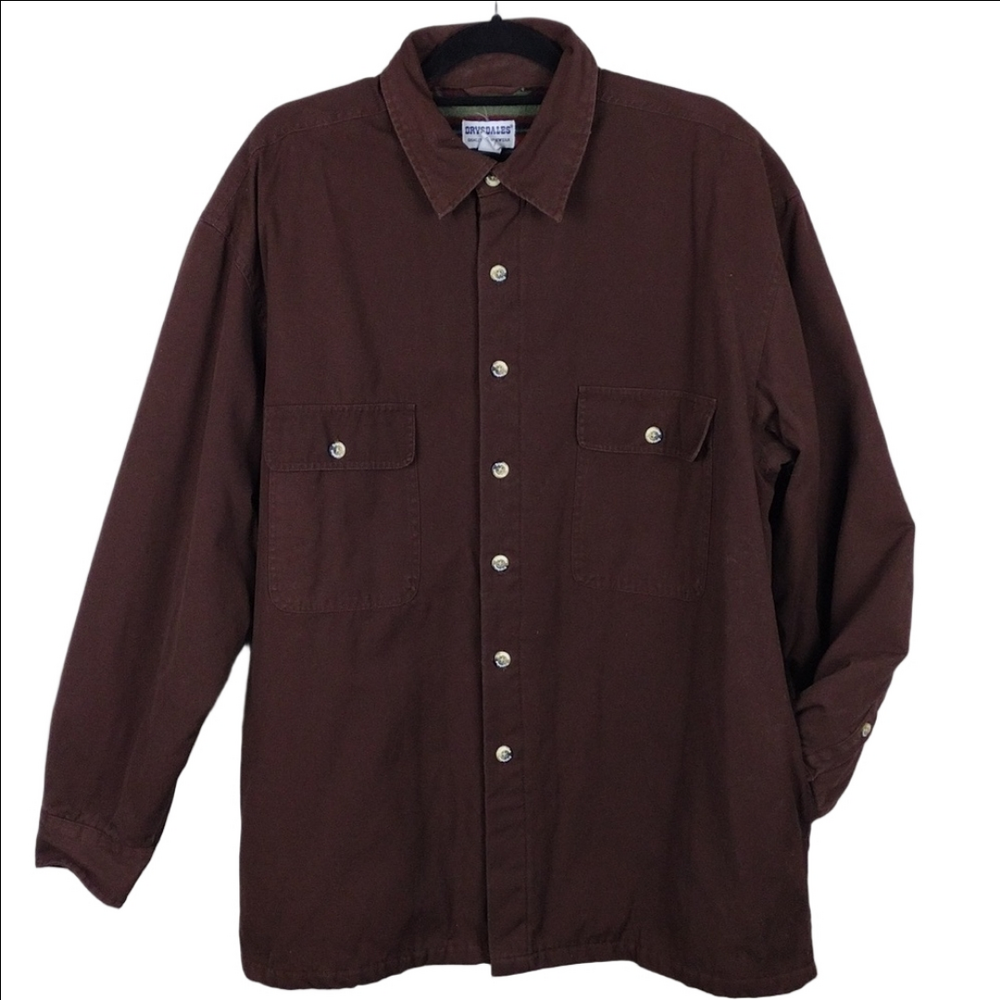 Drysdales Quality Work Wear Brown Cotton Canvas Long Sleeve Button Up Barn Coat